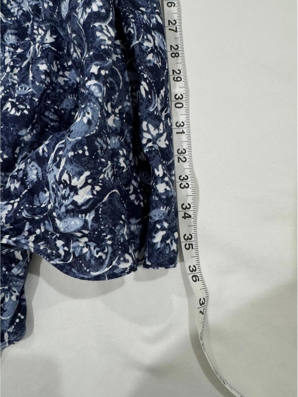 Lauren Ralph Lauren Blue Patchwork Boho Euro Summer Linen Midi Dress- Size 6 - Picture 9 of 9